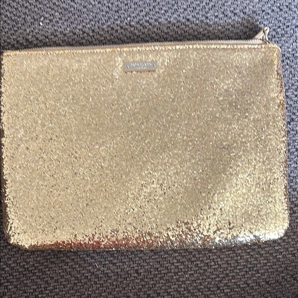 Kate Spade storybook liner Gold Glitter Clutch